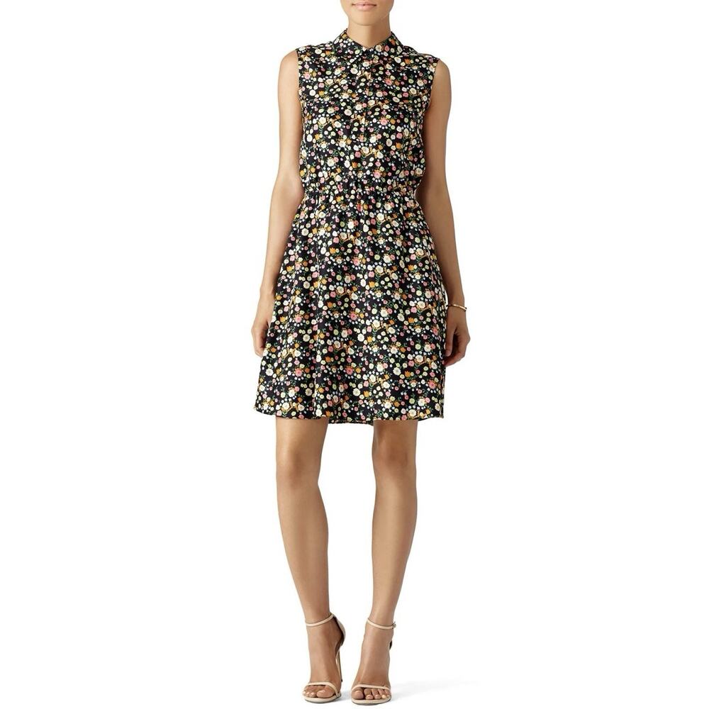 TORY BURCH Women's Ryder 100% Silk Floral Print Sleeveless Causal Dress Sz 8